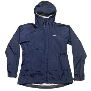 Women’s Patagonia H2NO Jacket Waterproof Rain Hooded Jacket Navy Blue Size Large